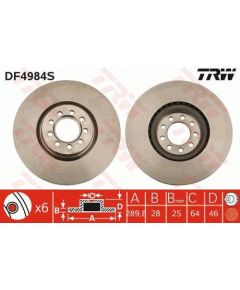 TRW Bremžu disks DF4984S