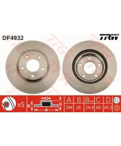 TRW Bremžu disks DF4932