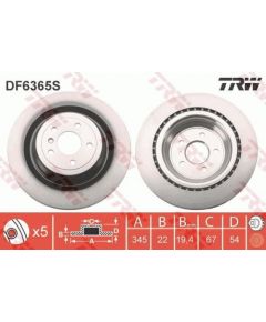 TRW Bremžu disks DF6365S