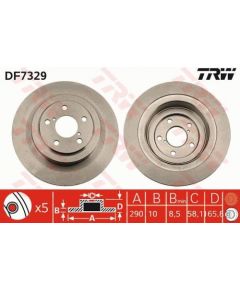 TRW Bremžu disks DF7329