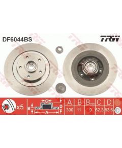 TRW Bremžu disks DF6044BS