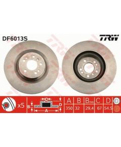 TRW Bremžu disks DF6013S