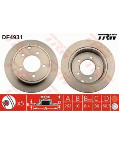 TRW Bremžu disks DF4931