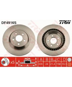 TRW Bremžu disks DF4916S