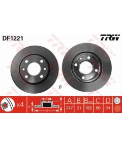 TRW Bremžu disks DF1221