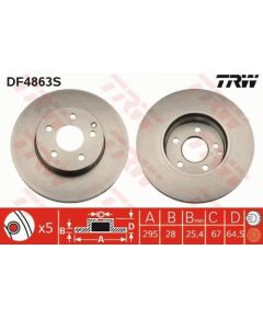 TRW Bremžu disks DF4863S