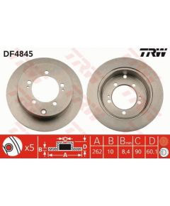 TRW Bremžu disks DF4845