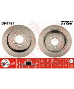 TRW Bremžu disks DF4794