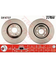 TRW Bremžu disks DF4737