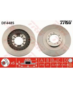 TRW Bremžu disks DF4485