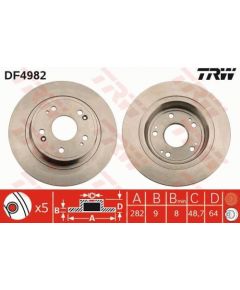 TRW Bremžu disks DF4982