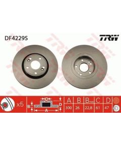 TRW Bremžu disks DF4229S