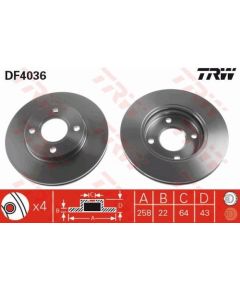 TRW Bremžu disks DF4036