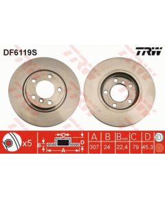 TRW Bremžu disks DF6119S