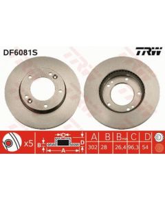 TRW Bremžu disks DF6081S