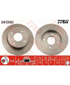 TRW Bremžu disks DF2592