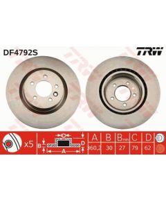 TRW Bremžu disks DF4792S