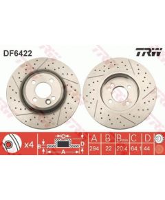 TRW Bremžu disks DF6422