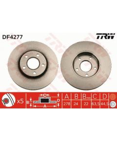 TRW Bremžu disks DF4277
