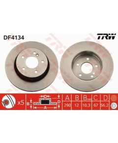 TRW Bremžu disks DF4134
