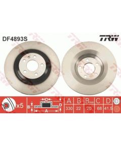 TRW Bremžu disks DF4893S