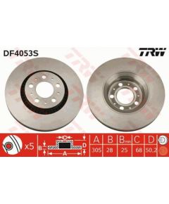 TRW Bremžu disks DF4053S