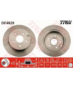 TRW Bremžu disks DF4829