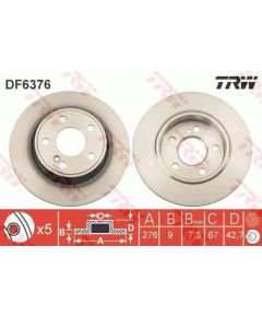 TRW Bremžu disks DF6376