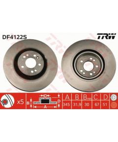 TRW Bremžu disks DF4222S