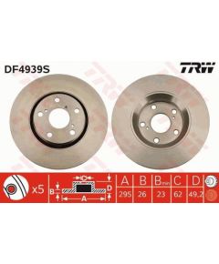 TRW Bremžu disks DF4939S
