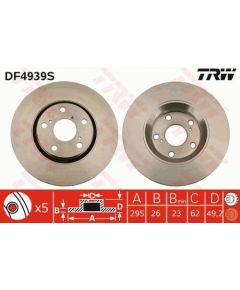 TRW Bremžu disks DF4939S