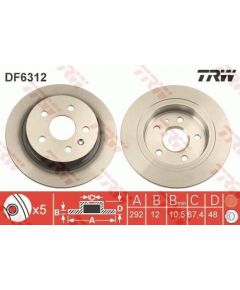 TRW Bremžu disks DF6312