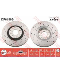 TRW Bremžu disks DF6189S