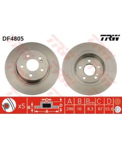 TRW Bremžu disks DF4805