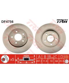 TRW Bremžu disks DF4756