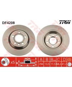 TRW Bremžu disks DF4208