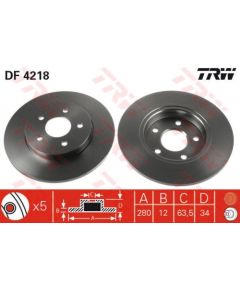 TRW Bremžu disks DF4218