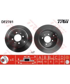 TRW Bremžu disks DF2781