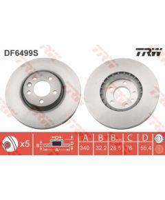 TRW Bremžu disks DF6499S