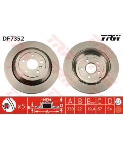 TRW Bremžu disks DF7352