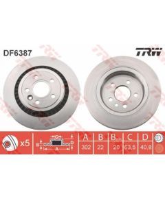 TRW Bremžu disks DF6387