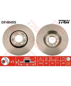 TRW Bremžu disks DF4849S