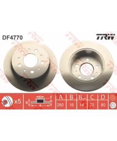 TRW Bremžu disks DF4770