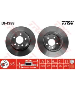TRW Bremžu disks DF4388