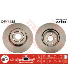 TRW Bremžu disks DF4445S