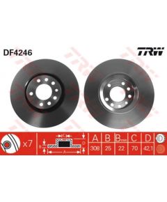 TRW Bremžu disks DF4246