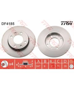 TRW Bremžu disks DF4185