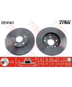 TRW Bremžu disks DF4161