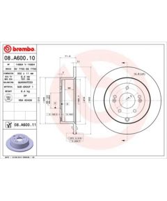 Brembo Bremžu disks 08.A600.10