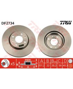 TRW Bremžu disks DF2734